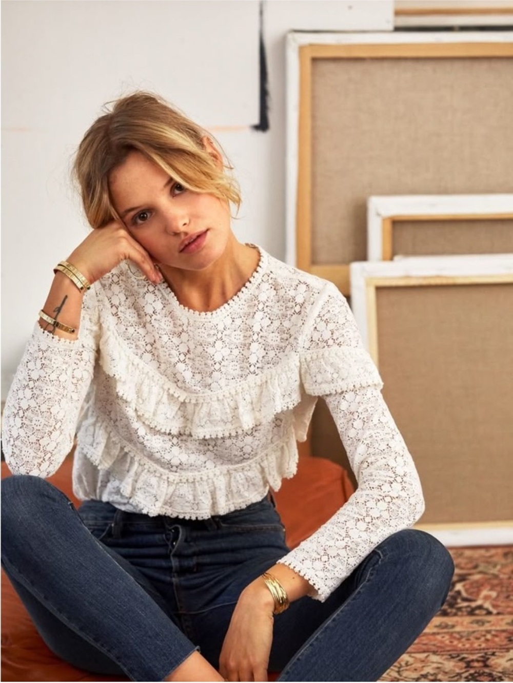 Sezane Ninon Blouse in Ecru